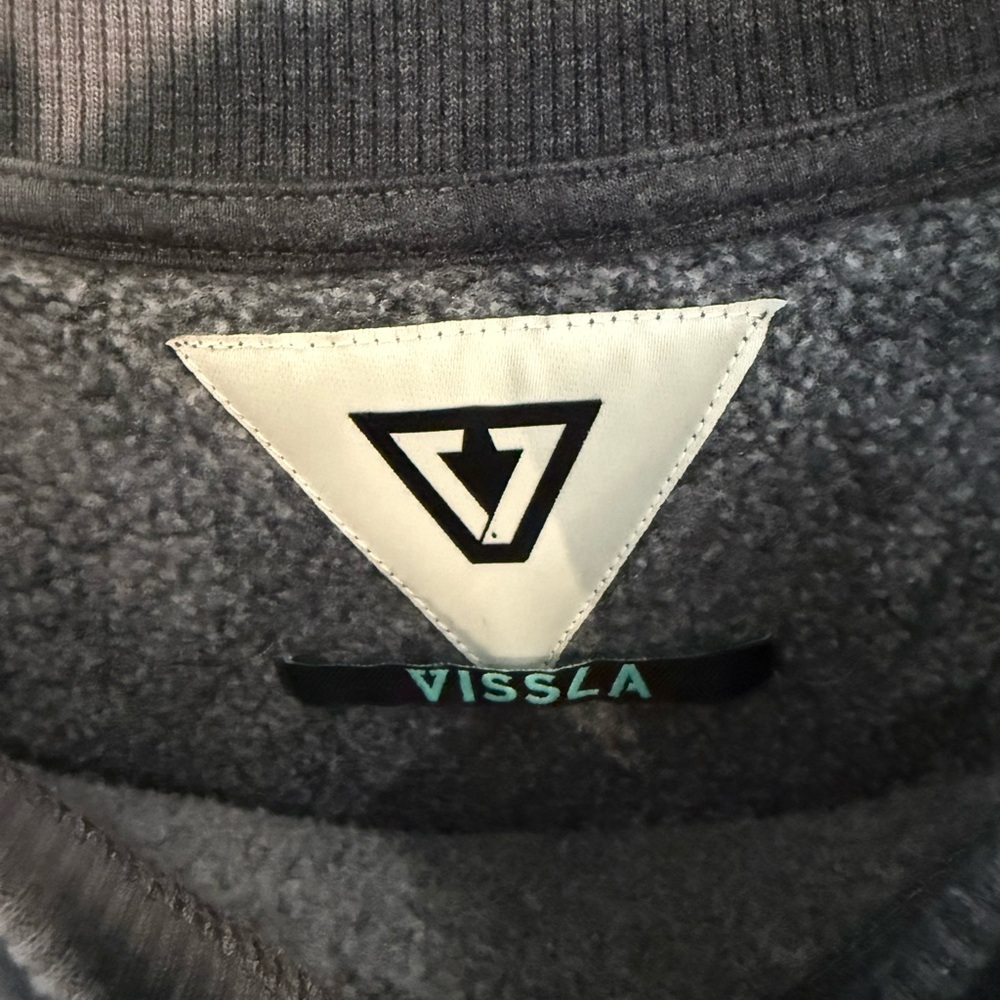 Vissla Solid Sets Eco Crewneck Sweatshirt Tie Dye Black Gray Mens XL - Picture 4 of 5